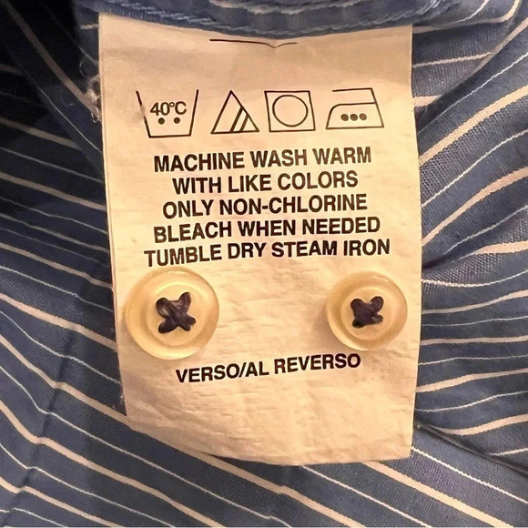 Tommy Hilfiger Men’s Button-Down Dress Shirt in Blue/White (15 1/2 34-35) - Picture 9 of 9